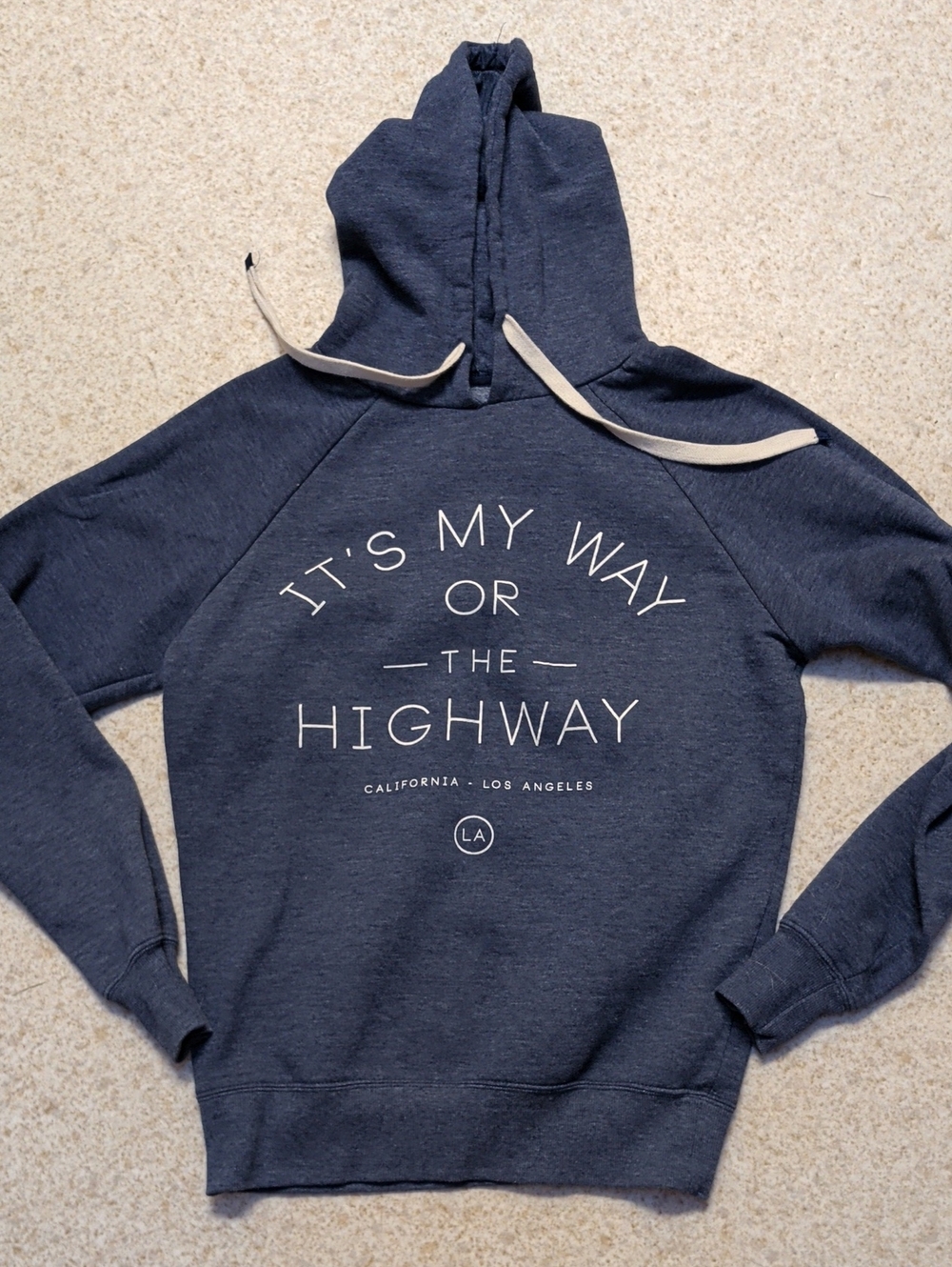 Cotton On Navy Graphic Crewneck Hoodie with White Text